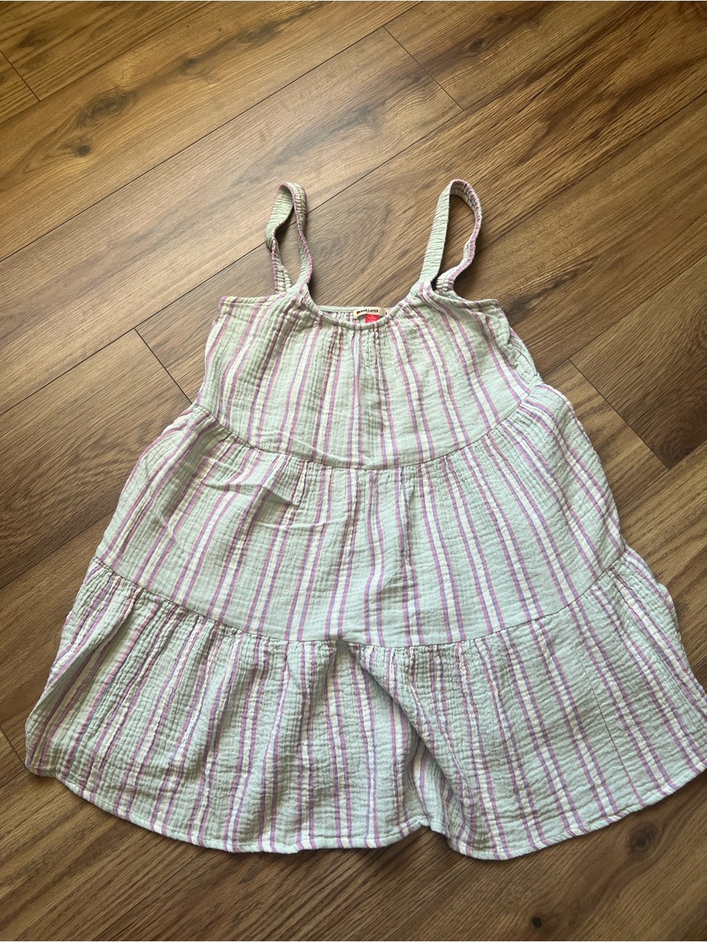 Marine Layer Corinne Striped Cotton Gauze Tiered Dress Boho Summer Small